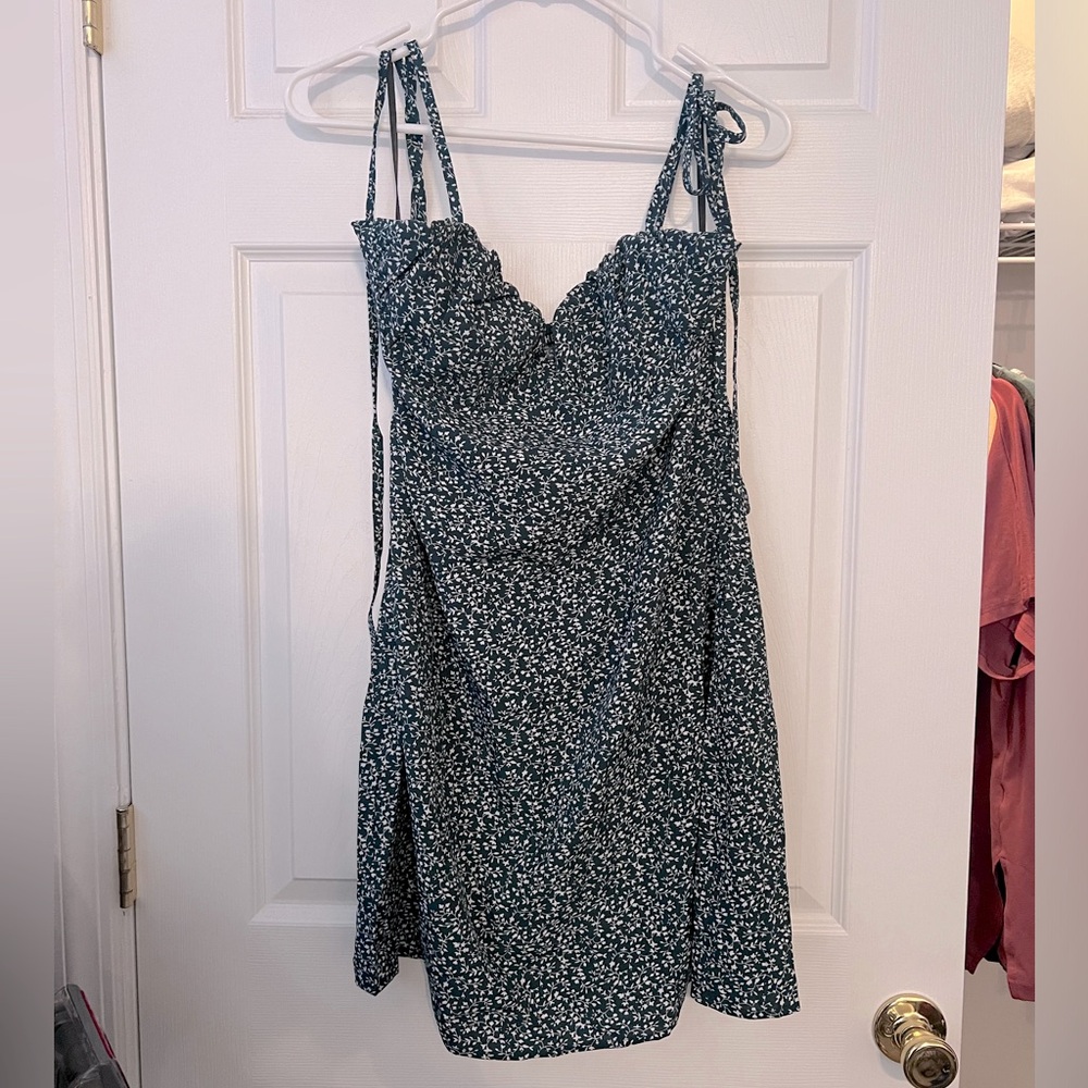 Green floral dress